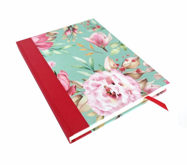 Cuaderno Flores Menta Rojo